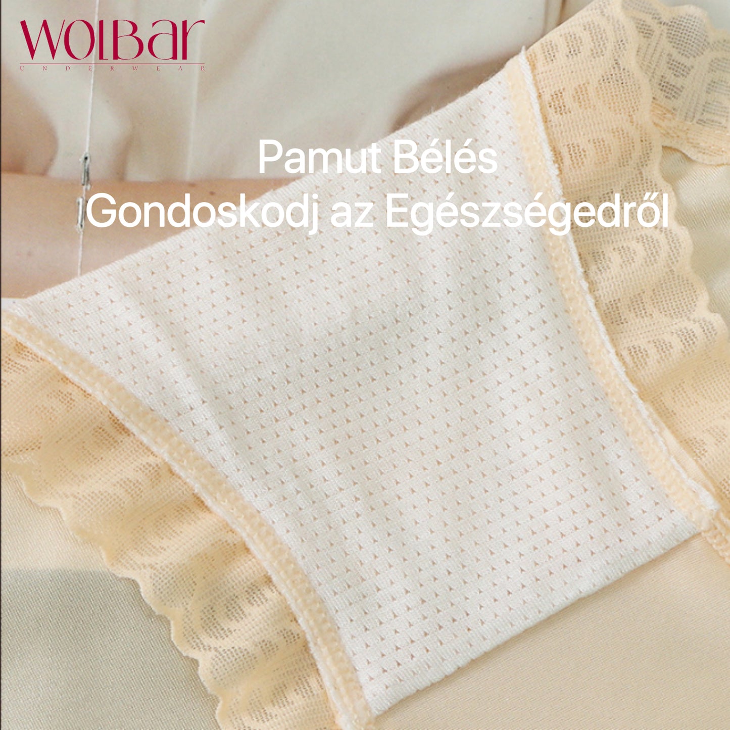 WolBar Női Csipke Bugyi - 4 Darabos Szett,Pamut Bélés,45-90 kg és Felette