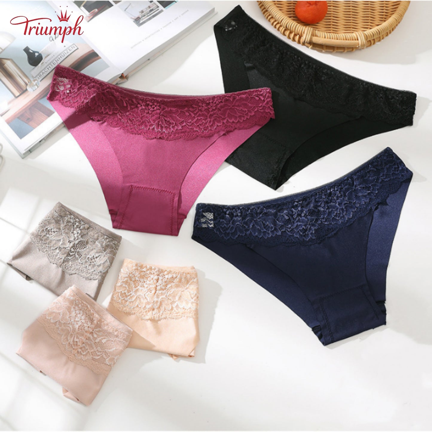 Triumph - Ingyenes Szállítás,4 Csomagos női Fehérnemű,Csipke,Selyem és Pamut,4 Szín,40-85 kg és afeletti