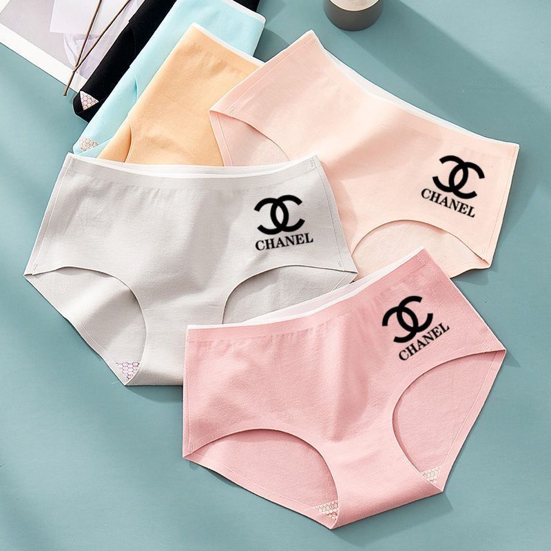 "CHANEL" 2 Csomag Tiszta Pamut Antibakteriális Női Szexi Fehérnemű, Fenékig Légáteresztő Női Fehérnemű