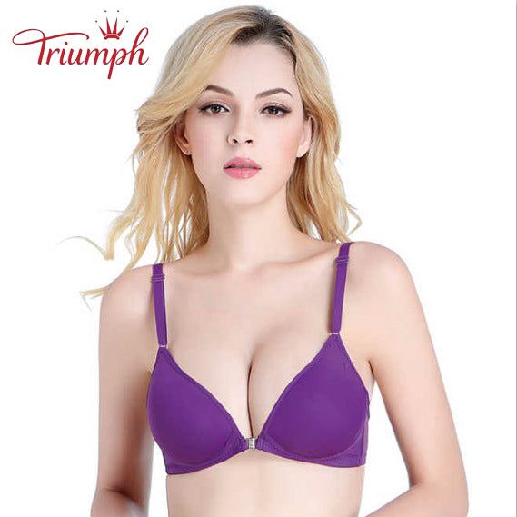 Triumph-Bra 3 Csomag, Elülső Gombos Melltartó, Vezeték Nélküli Melltartó, Szexi, Kényelmes, Nyommentes, Push Up