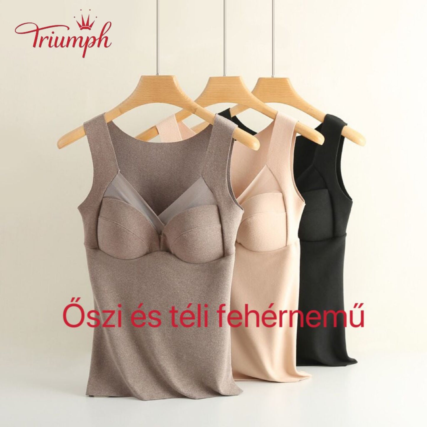 Triumph – 3 Csomagos Termál Fehérnemű, Plusz Bársony, Melegen Tart, Szuper Rugalmas, Mellkaspárnával