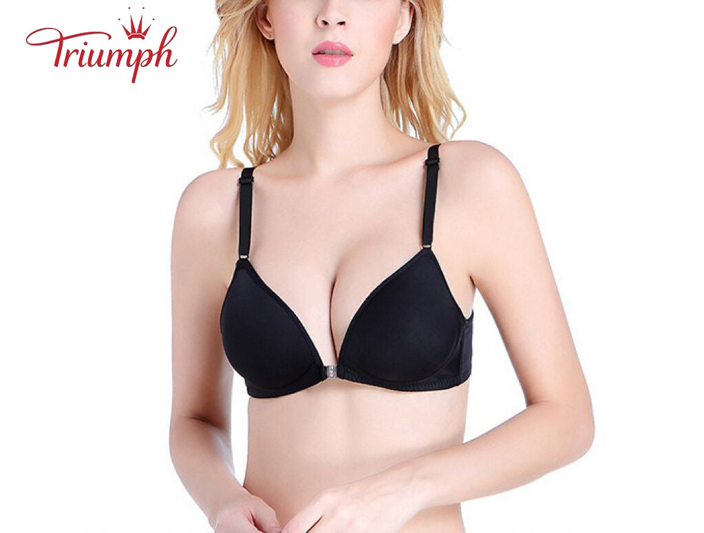Triumph-Bra 3 Csomag, Elülső Gombos Melltartó, Vezeték Nélküli Melltartó, Szexi, Kényelmes, Nyommentes, Push Up