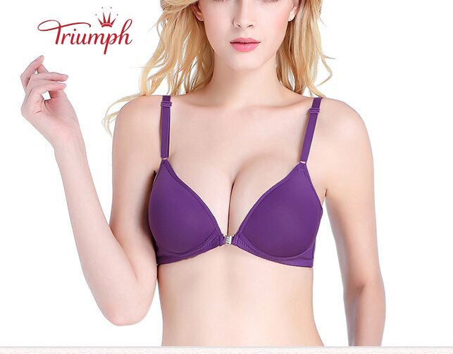 Triumph-Bra 3 Csomag, Elülső Gombos Melltartó, Vezeték Nélküli Melltartó, Szexi, Kényelmes, Nyommentes, Push Up