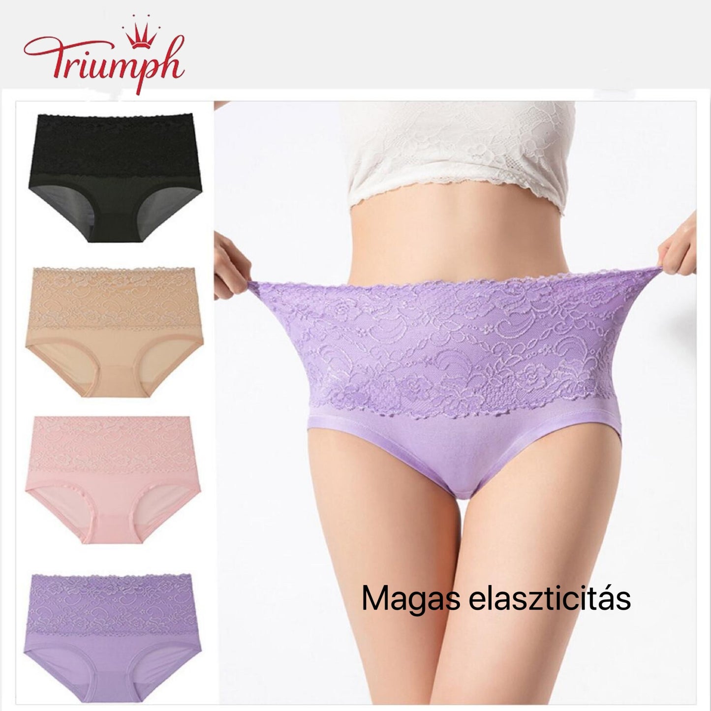 Triumph - 4 Csomagos Csipkebugyi,Ingyenes Kiszállítás,Húzza Meg a Hasát,Fenékemelés,Magas Elaszticitás