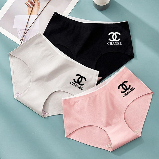 "CHANEL" 2 Csomag Tiszta Pamut Antibakteriális Női Szexi Fehérnemű, Fenékig Légáteresztő Női Fehérnemű