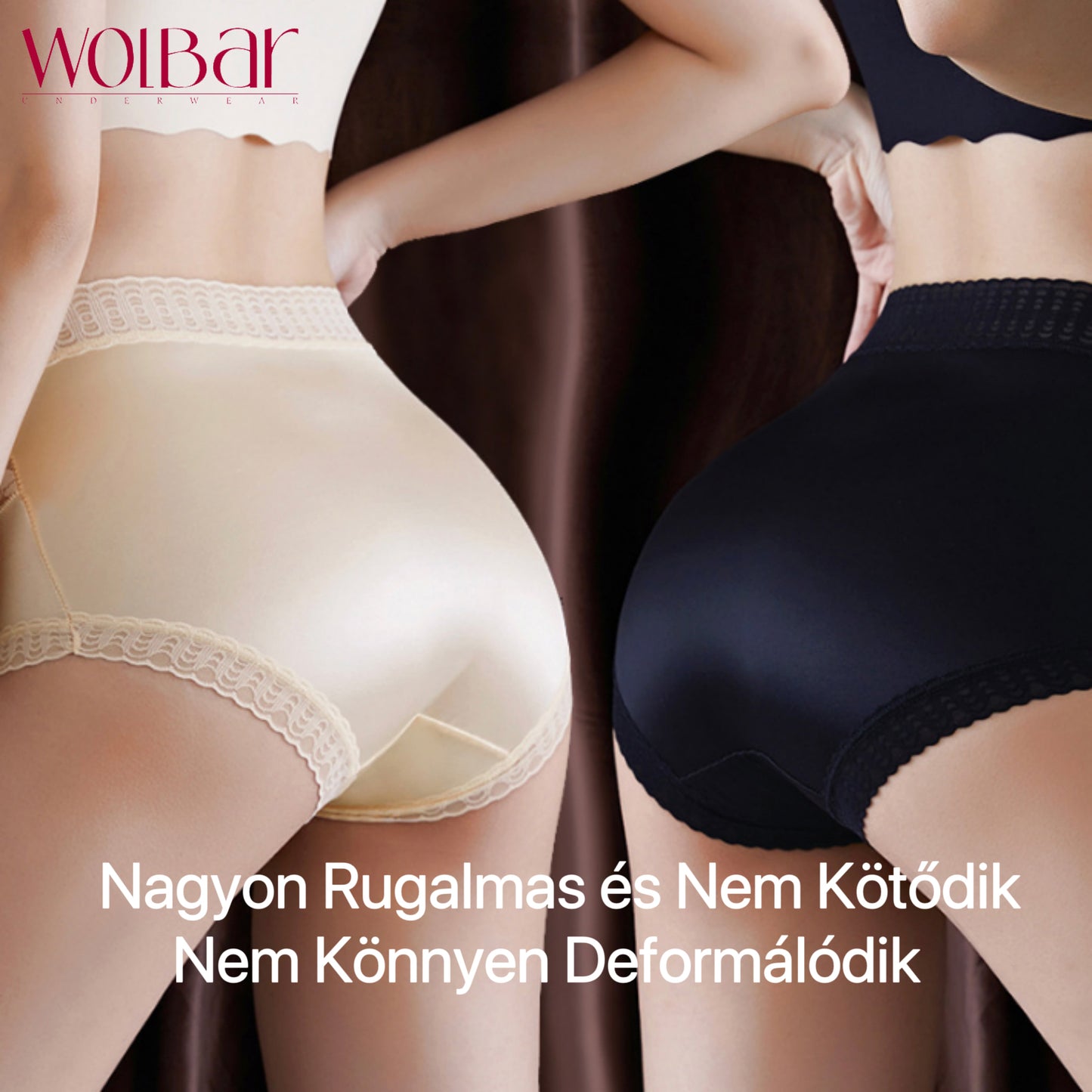 WolBar Női Csipke Bugyi - 4 Darabos Szett，Pamut Bélés，45-90 kg és Felette