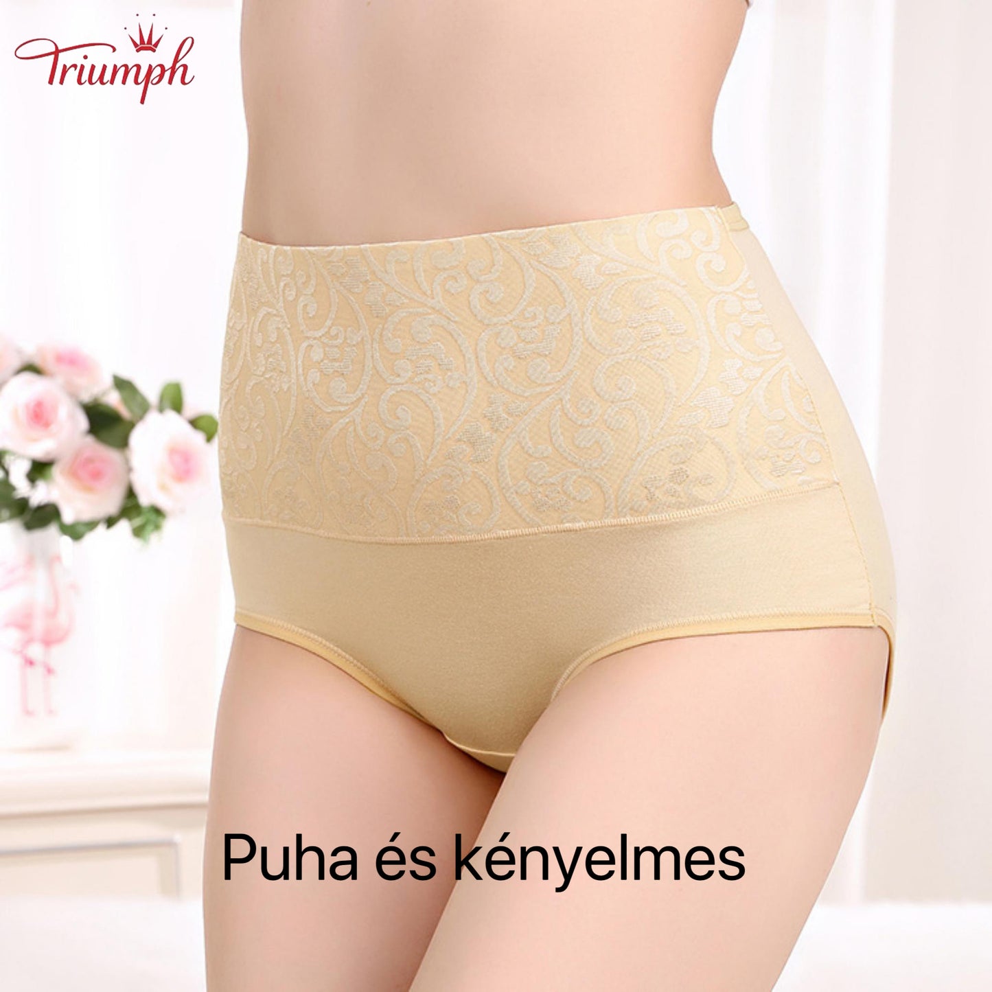 Triumph - Ingyenes Szállítás，4 csomag Kényelmes Fehérnemű，Csipke Mintás Felület，Kétrétegű Pamut lépésbetét