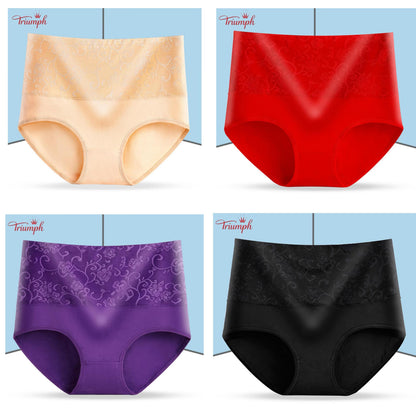 Triumph - Ingyenes Szállítás，4 csomag Kényelmes Fehérnemű，Csipke Mintás Felület，Kétrétegű Pamut lépésbetét