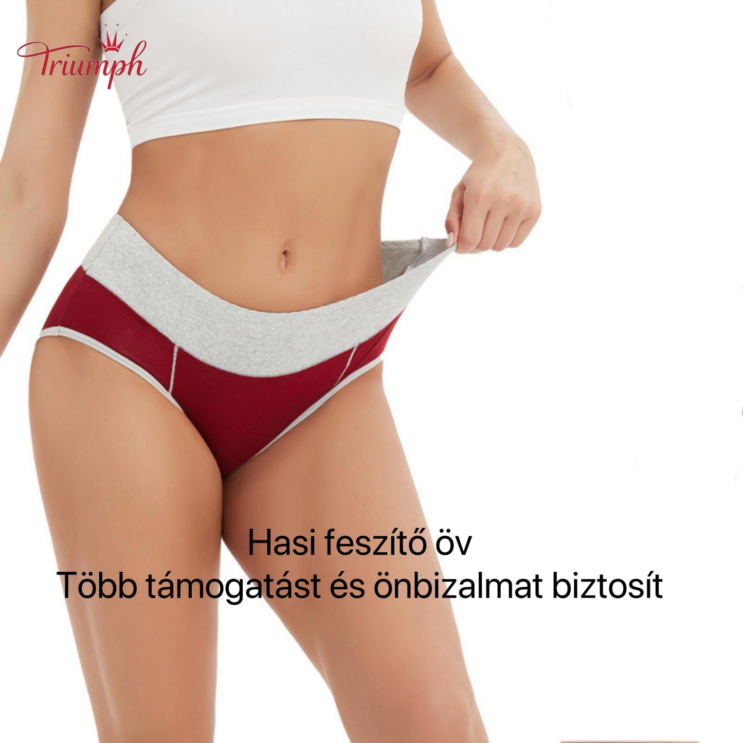 Triumph -4 Részes Női Fehérnemű Szett，Magas Elasztikus Derékpánt，Alkalmas 40-110 KG