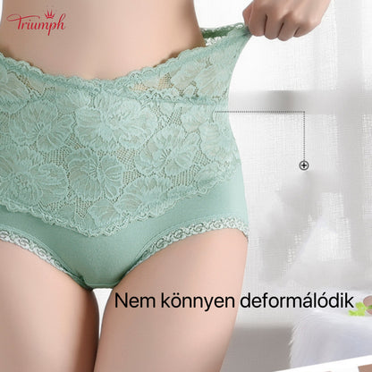 Triumph - Ingyenes Szállítás. 4-es Készlet. Magas Derekú, Minőségi Csipkebugyi. Kényelmes és Puha