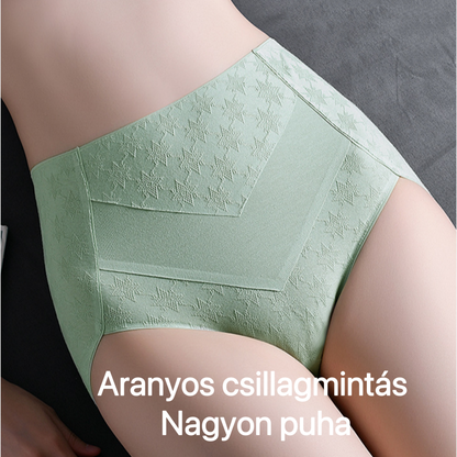 Triumph - 4 Csomag Prémium Pamut, Magas Derekú Alsónadrág Aranyos Csillagmintával, Ingyenes Szállítás