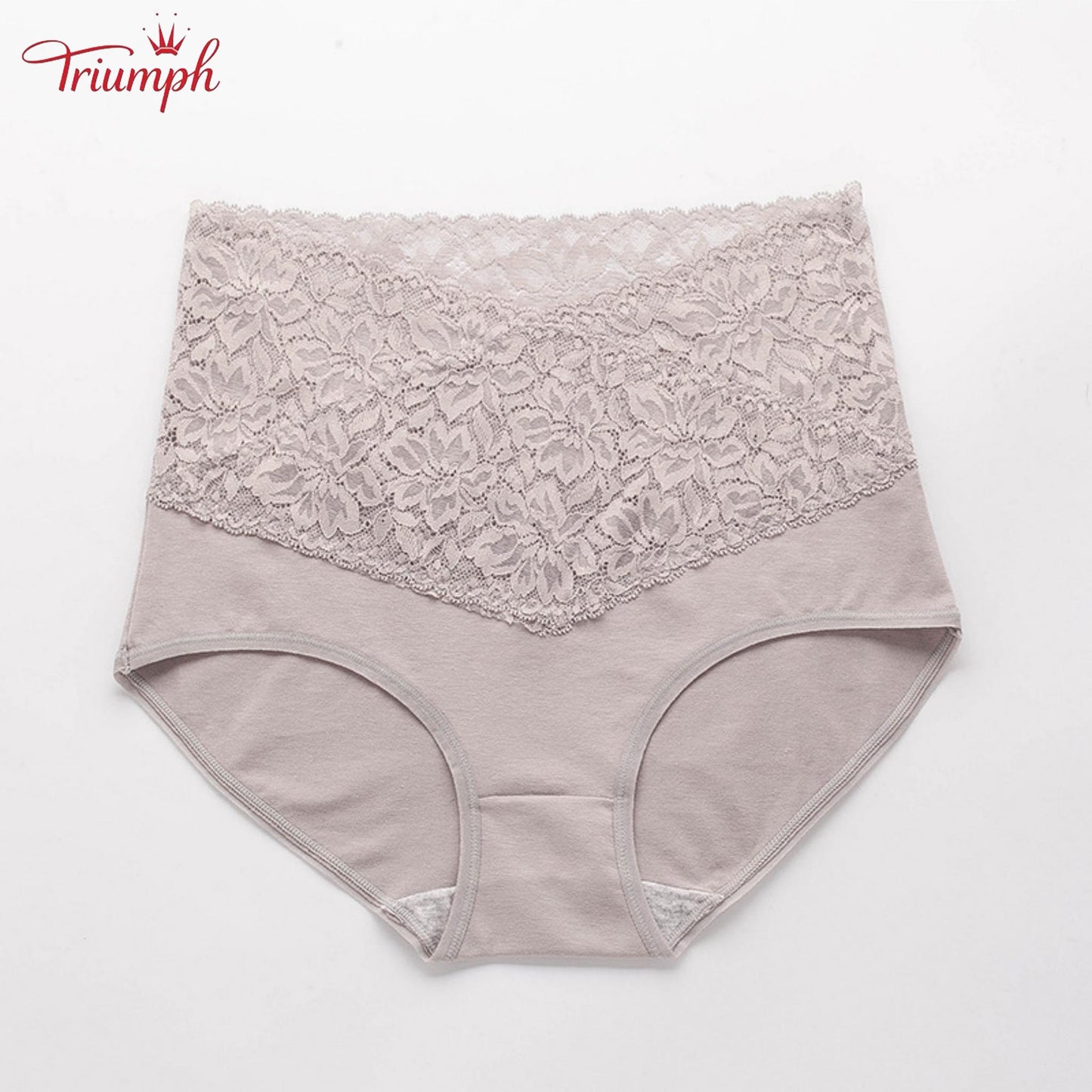 Triumph - Ingyenes Kiszállítás，4 Csomagos Magas Derekú V-alakú Csipke Bugyi，Kényelmes, Puha