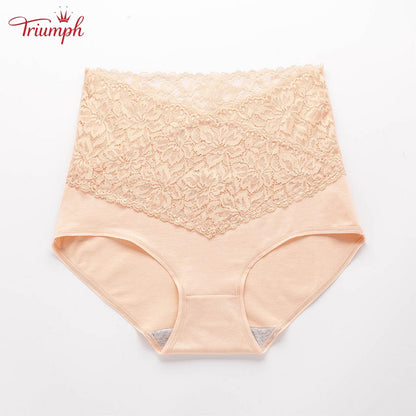 Triumph - Ingyenes Kiszállítás，4 Csomagos Magas Derekú V-alakú Csipke Bugyi，Kényelmes, Puha