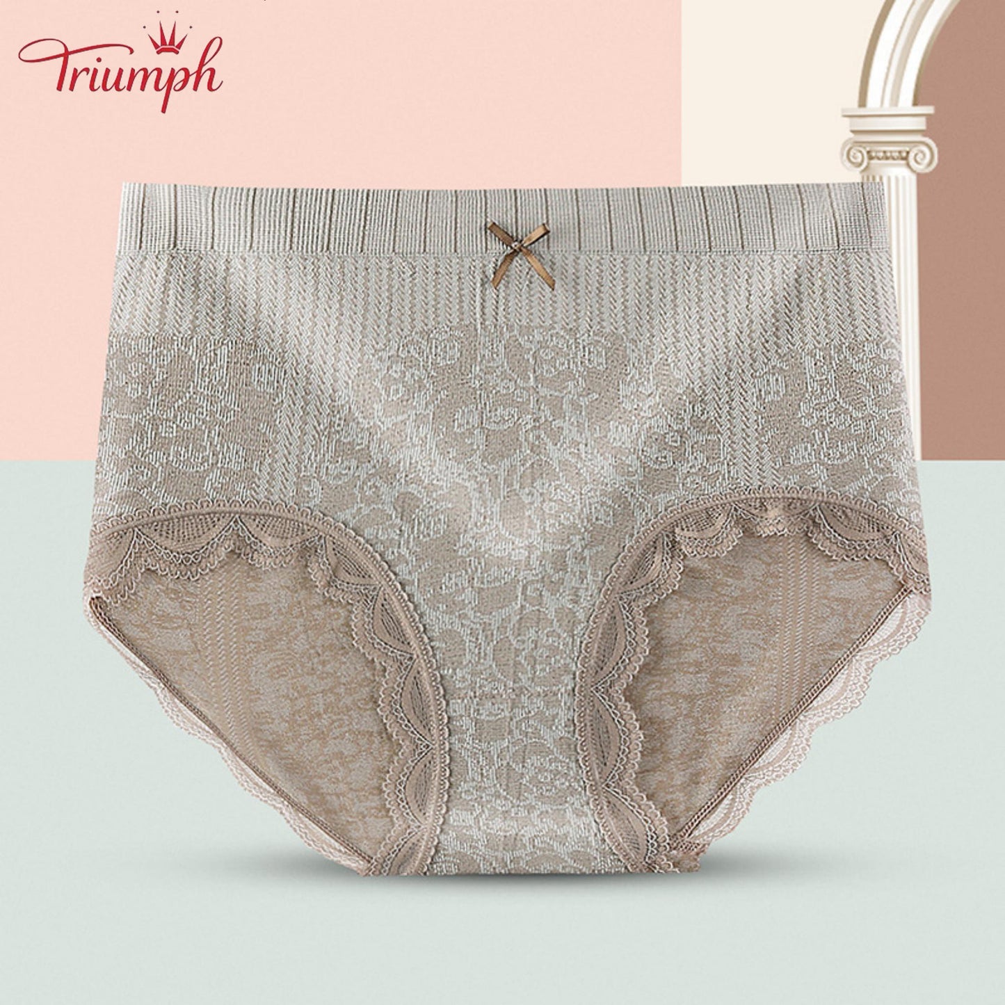 Triumph - Ingyenes Szállítás，4 Pár Kényelmes, légáteresztő, Magas Derekú Alsónadrág，Csipke Szegély