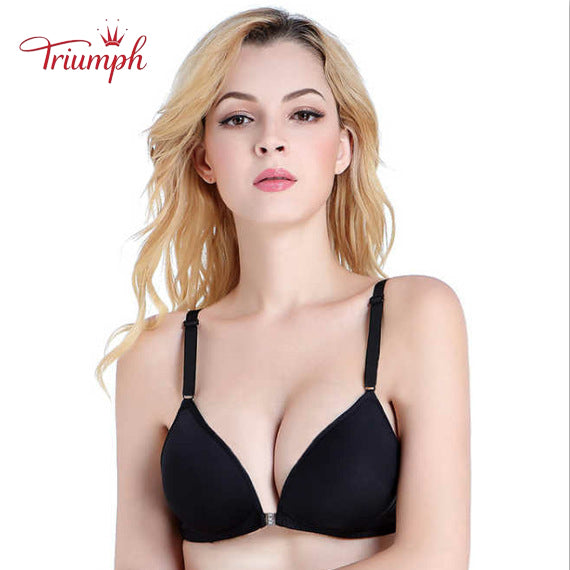 Triumph-Bra 3 Csomag, Elülső Gombos Melltartó, Vezeték Nélküli Melltartó, Szexi, Kényelmes, Nyommentes, Push Up