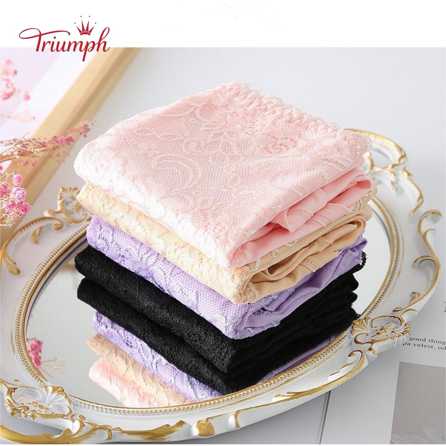 Triumph - 4 Csomagos Csipkebugyi,Ingyenes Kiszállítás,Húzza Meg a Hasát,Fenékemelés,Magas Elaszticitás