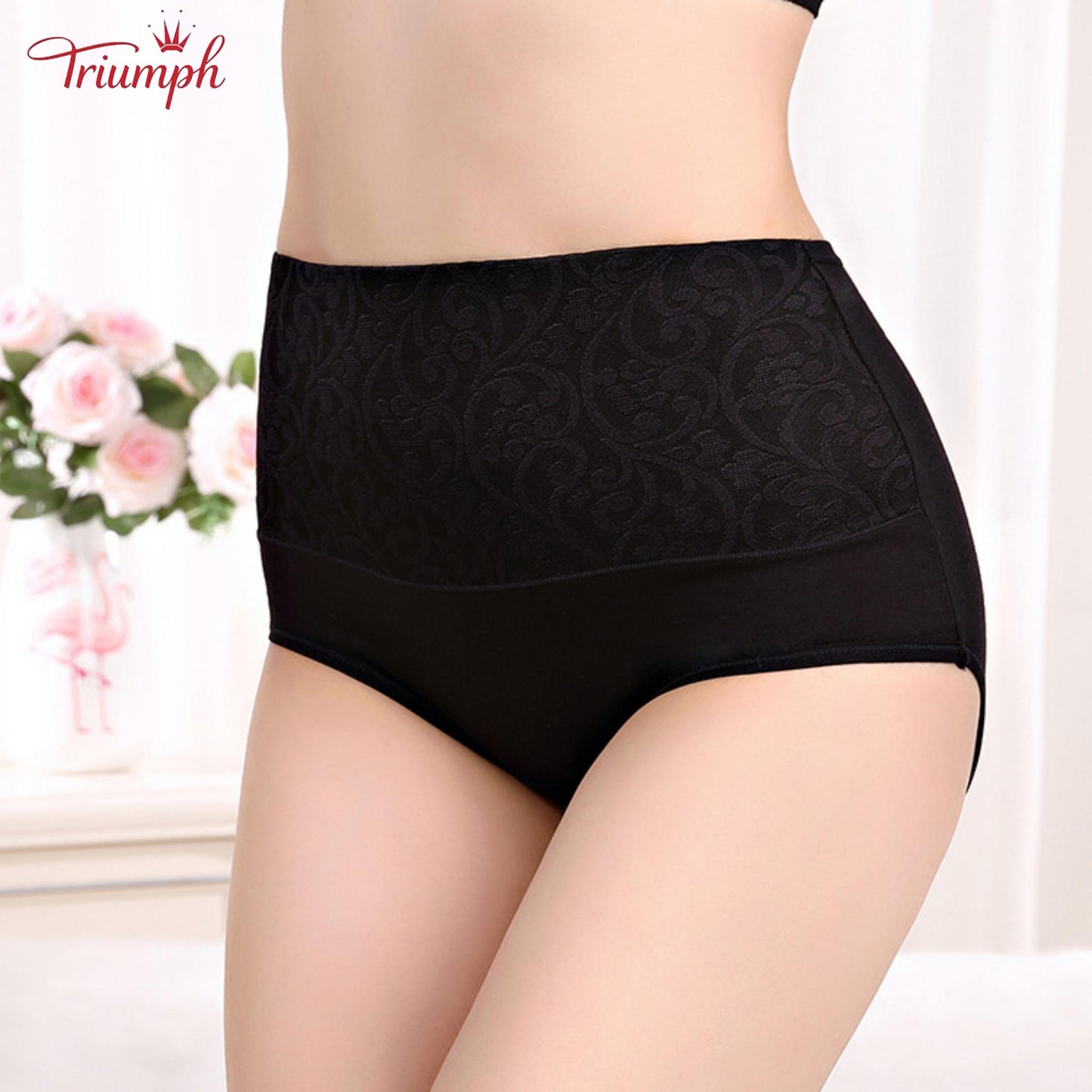 Triumph - Ingyenes Szállítás，4 csomag Kényelmes Fehérnemű，Csipke Mintás Felület，Kétrétegű Pamut lépésbetét