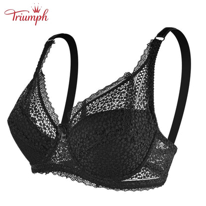 Triumph - Ingyenes Kiszállítás，3 Csomagos Szexi Csipkés Push-Up Melltartók，Vékony és könnyű. Kényelmes. Légáteresztő