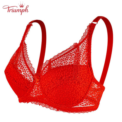 Triumph - Ingyenes Kiszállítás，3 Csomagos Szexi Csipkés Push-Up Melltartók，Vékony és könnyű. Kényelmes. Légáteresztő