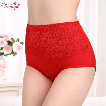 Triumph - Ingyenes Szállítás，4 csomag Kényelmes Fehérnemű，Csipke Mintás Felület，Kétrétegű Pamut lépésbetét