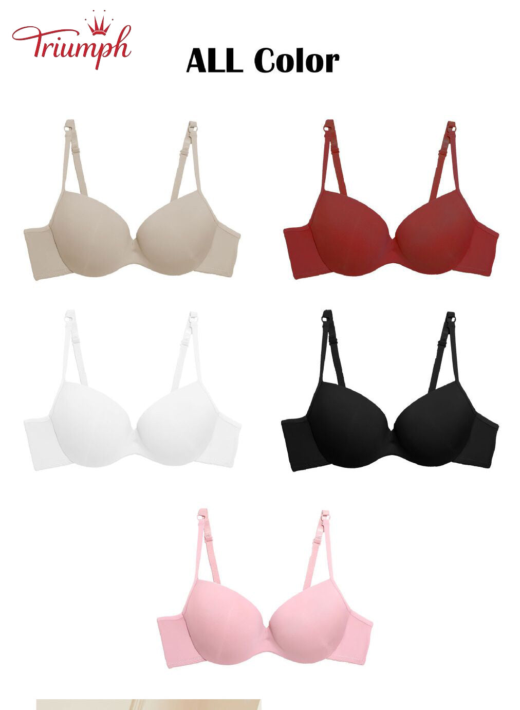 Triumph Női Szivacsos Melltartó, 3 Csomagos Push-up Melltartó, Légáteresztő, Könnyű