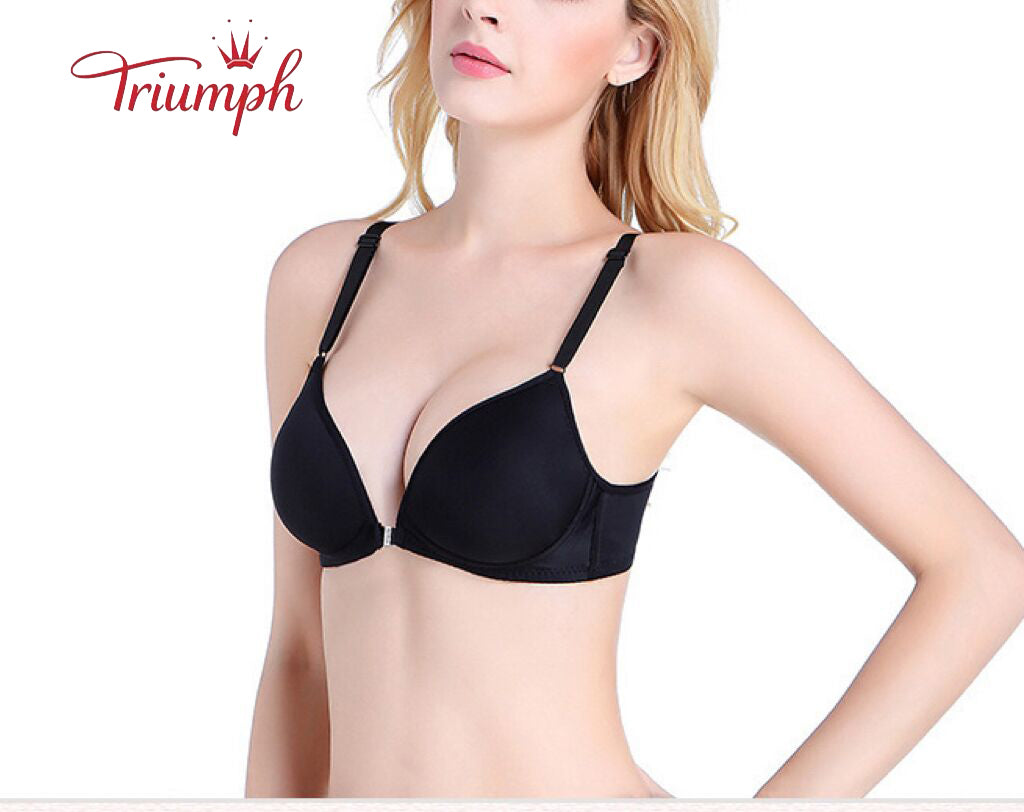Triumph-Bra 3 Csomag, Elülső Gombos Melltartó, Vezeték Nélküli Melltartó, Szexi, Kényelmes, Nyommentes, Push Up