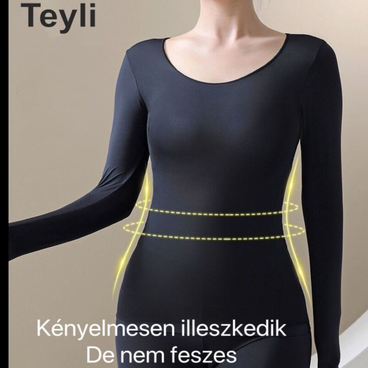 Teyli - 3-as Készlet Őszi-téli Termo Fehérnemű，Hialuronsavat Tartalmaz a Bőrszépítés érdekében，Rendkívül Elasztikus, Könnyű, Tudományos és Műszaki Termo Fehérnemű