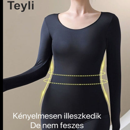 Teyli - 3-as Készlet Őszi-téli Termo Fehérnemű，Hialuronsavat Tartalmaz a Bőrszépítés érdekében，Rendkívül Elasztikus, Könnyű, Tudományos és Műszaki Termo Fehérnemű
